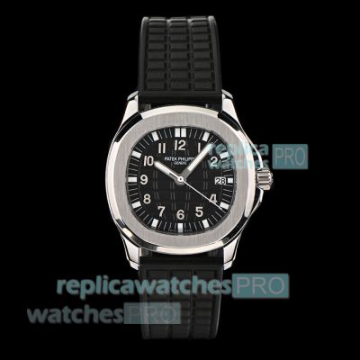 Swiss Replica Patek Philippe Aquanaut 5067A Quartz Ladies Black Rubber Strap Watch 